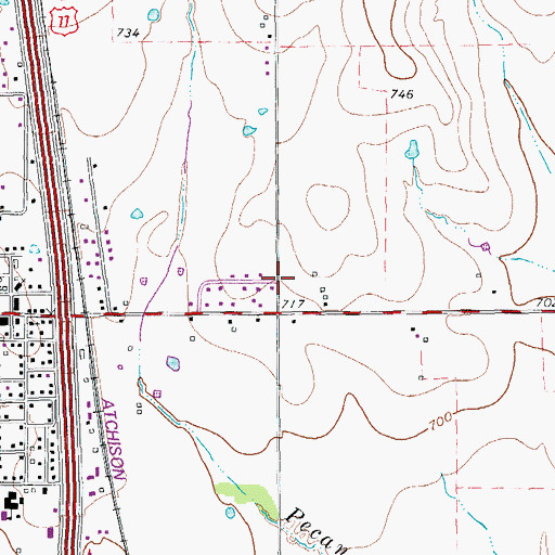 Topographic Map of City of Valley View, TX