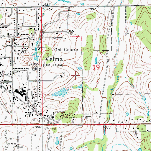 Topographic Map of Town of Velma, OK