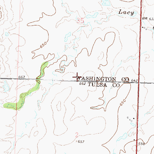 Topographic Map of Town of Vera, OK