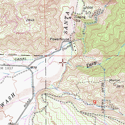 Topographic Map of Deep Creek, CA