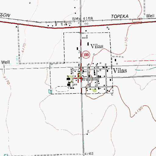 Topographic Map of Town of Vilas, CO