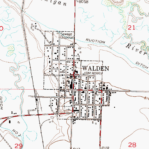 Topographic Map of Town of Walden, CO