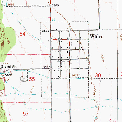 Topographic Map of Town of Wales, UT