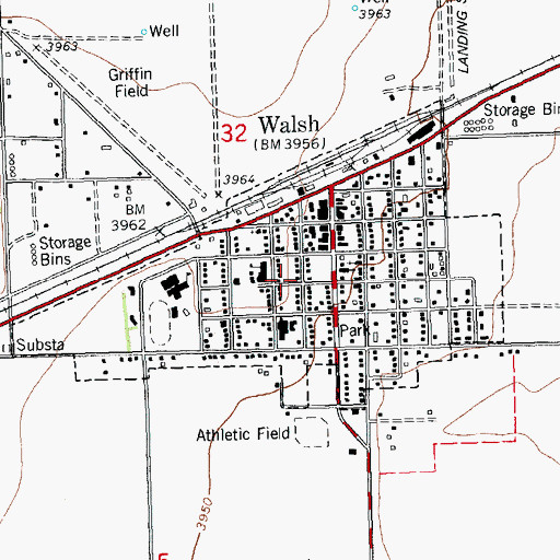 Topographic Map of Town of Walsh, CO