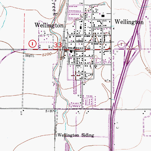 Topographic Map of Town of Wellington, CO