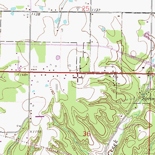 Topographic Map of Town of West Siloam Springs, OK