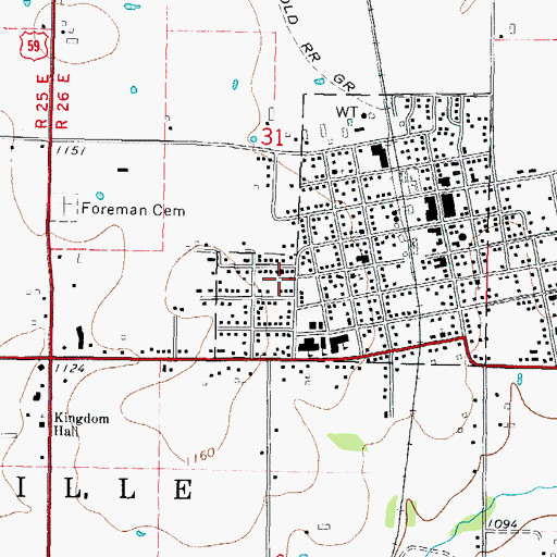 Topographic Map of Town of Westville, OK