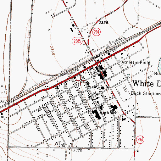 Topographic Map of Town of White Deer, TX