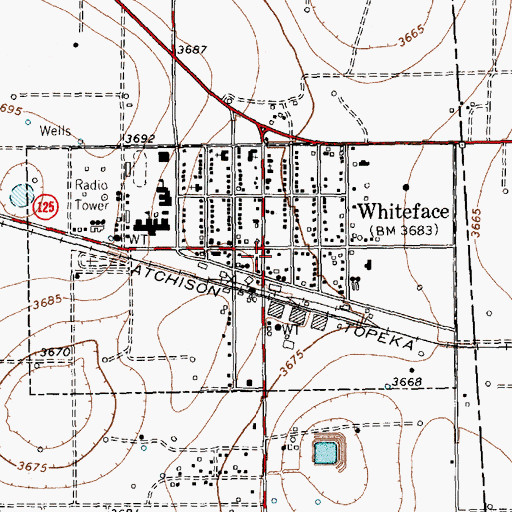 Topographic Map of Town of Whiteface, TX