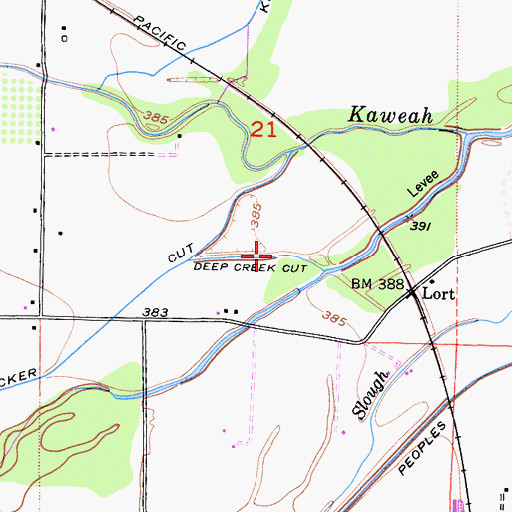 Topographic Map of Deep Creek Cut, CA
