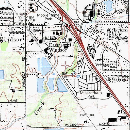 Topographic Map of Town of Windsor, CA