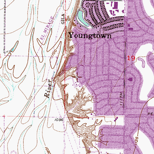 Topographic Map of Town of Youngtown, AZ