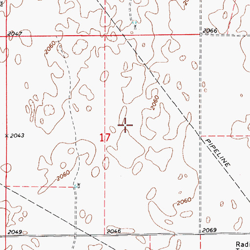 Topographic Map of Township of Center, OK