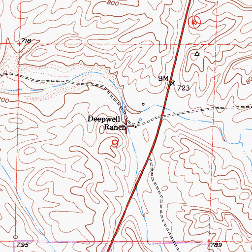 Topographic Map of Deepwell Ranch, CA