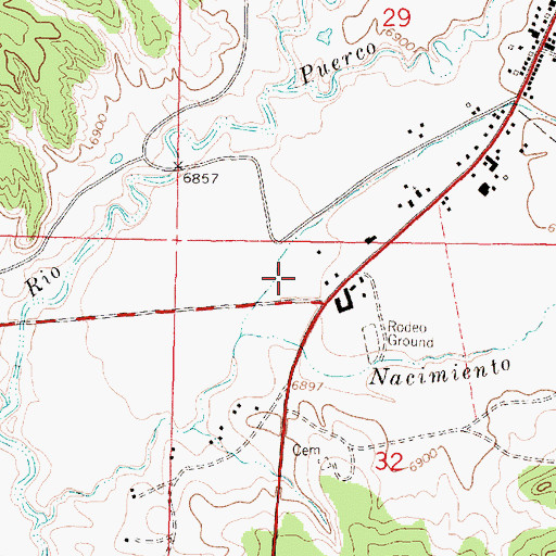 Topographic Map of Village of Cuba, NM