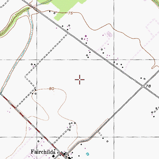 Topographic Map of Village of Fairchilds, TX