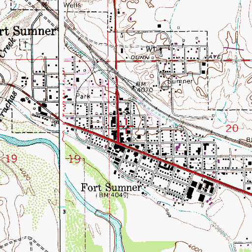 Topographic Map of Village of Fort Sumner, NM