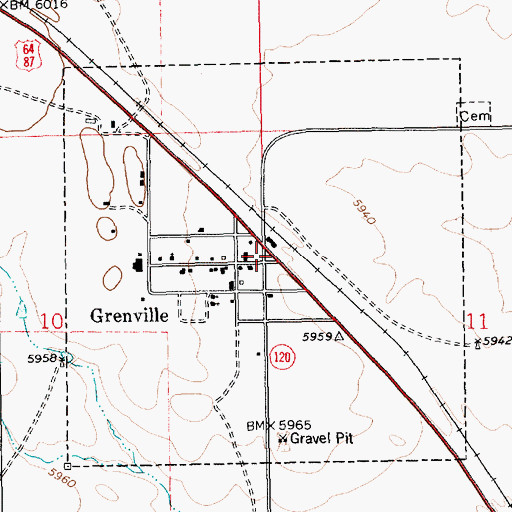 Topographic Map of Village of Grenville, NM