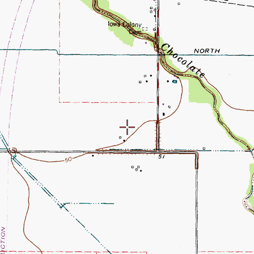 Topographic Map of Village of Iowa Colony, TX