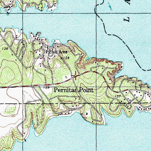 Topographic Map of Village of Pernitas Point (historical), TX