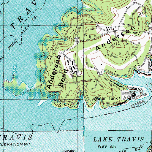 Topographic Map of Village of Point Venture, TX