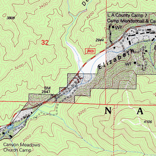 Topographic Map of Deer Canyon, CA