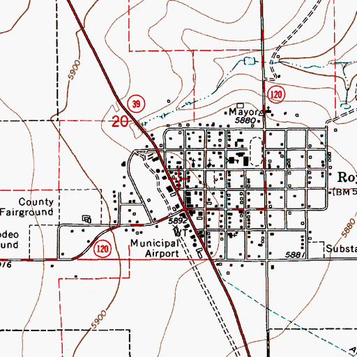 Topographic Map of Village of Roy, NM