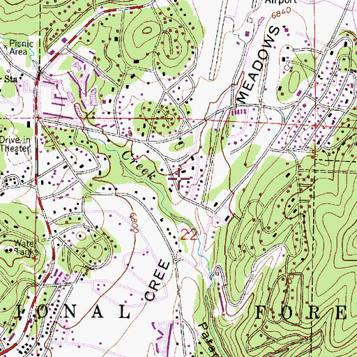 Topographic Map of Village of Ruidoso, NM