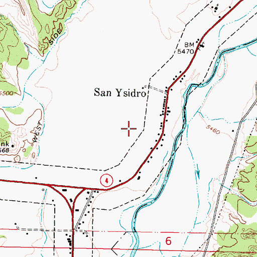 Topographic Map of Village of San Ysidro, NM