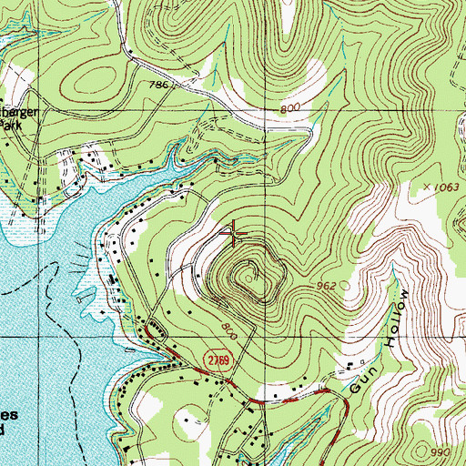 Topographic Map of Village of Volente, TX