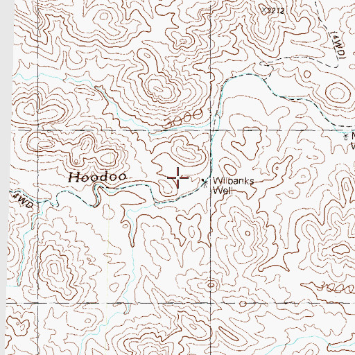 Topographic Map of Wilbanks Well, AZ