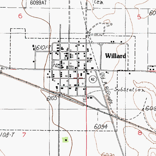 Topographic Map of Village of Willard, NM