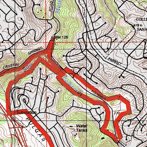 Topographic Map of Baywood Park, CA