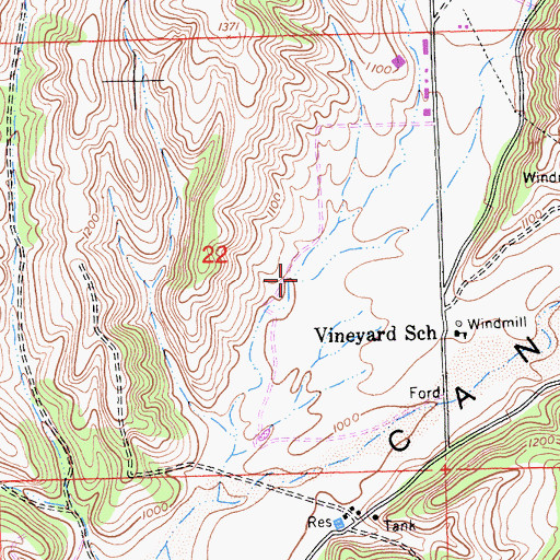 Topographic Map of Deer Canyon, CA