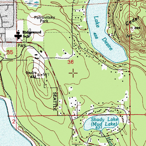 Topographic Map of Lake Desire, WA