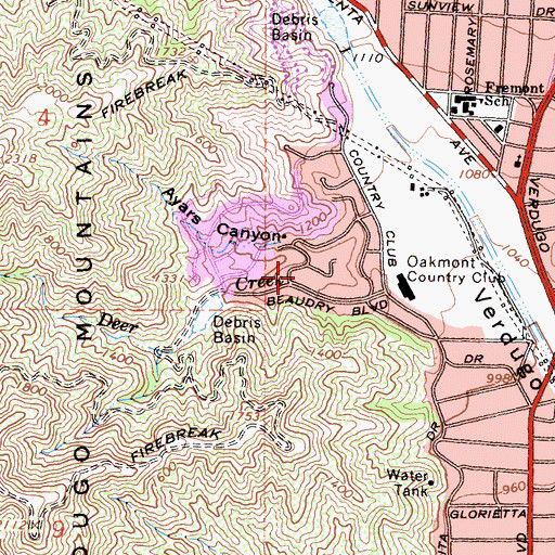 Topographic Map of Deer Creek, CA