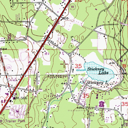 Topographic Map of Lake Stickney, WA