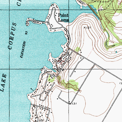 Topographic Map of Lakeside, TX
