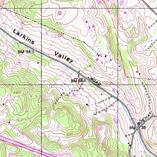 Topographic Map of Larkin Valley, CA