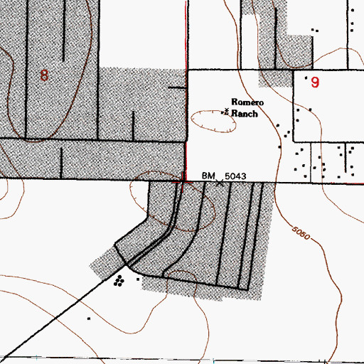 Topographic Map of Monterey Park, NM