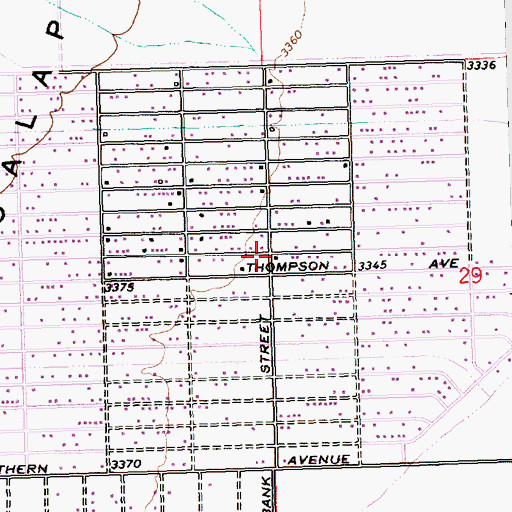 Topographic Map of New Kingman, AZ