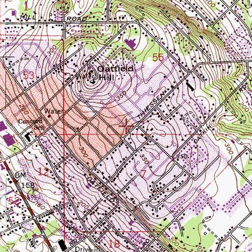 Topographic Map of Oatfield, OR