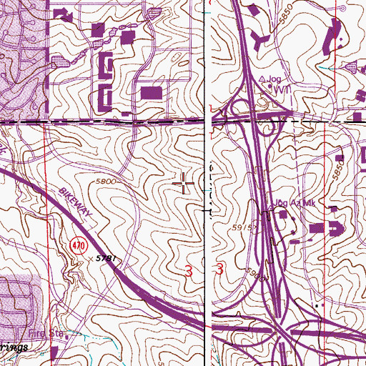 Topographic Map of Park Meadows, CO