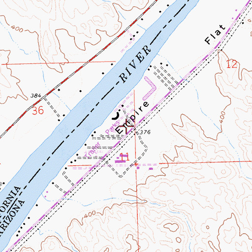 Topographic Map of Parker Strip, AZ