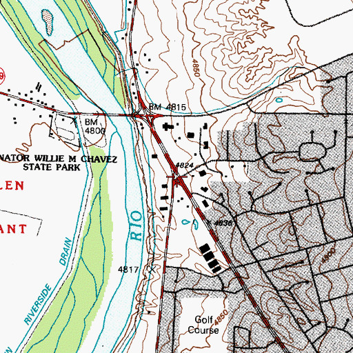 Topographic Map of Rio Communities, NM