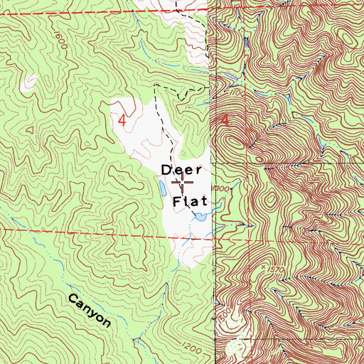 Topographic Map of Deer Flat, CA