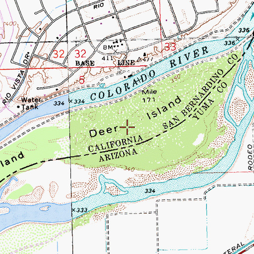 Topographic Map of Deer Island, CA