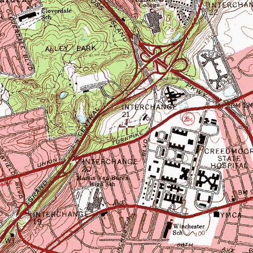 Topographic Map of Alley Park Athletic Field, NY