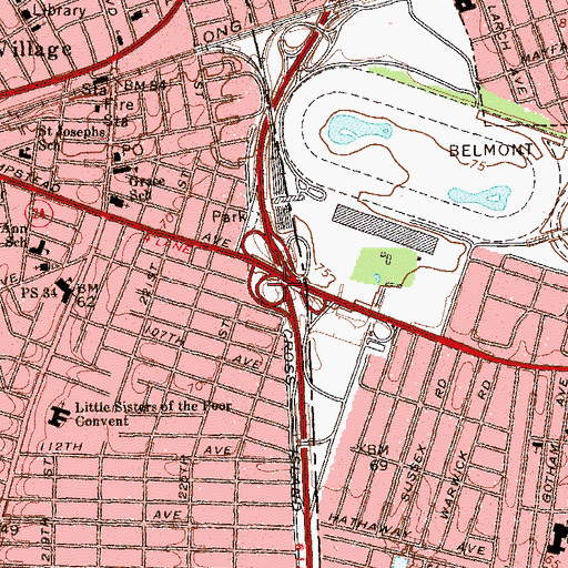 Topographic Map of Pat Williams Playground, NY
