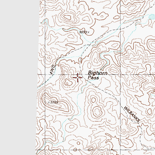 Topographic Map of Big Horn Pass, AZ
